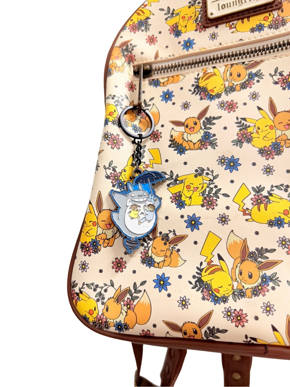Loungefly Pokémon Pikachu & Eevee Floral Mini Backpack - BoxLunch Exclusive - Picture 6 of 14